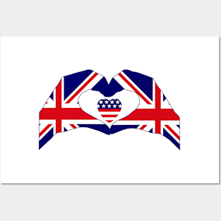 We Heart UK & USA Patriot Flag Series Posters and Art